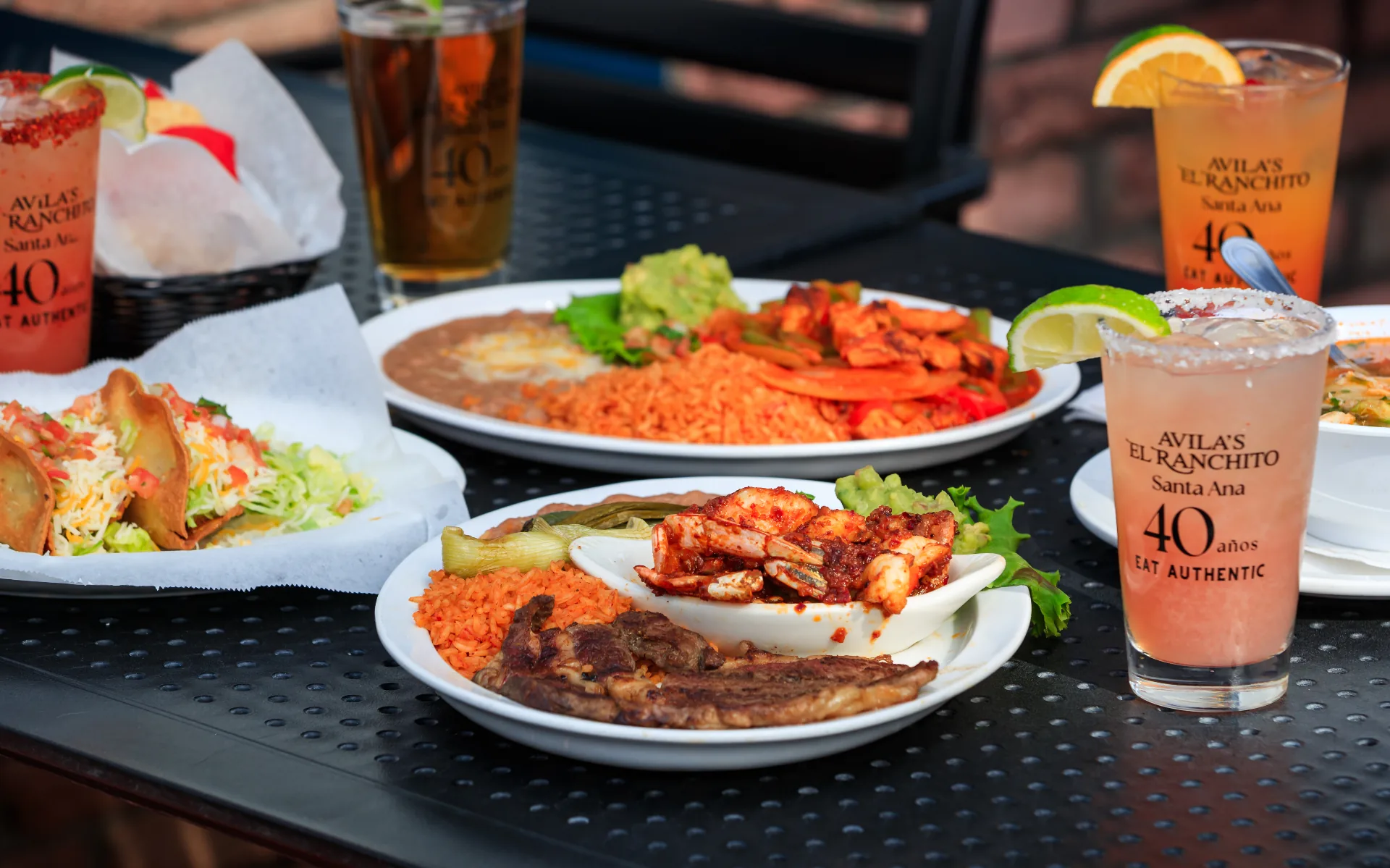 Variety of authentic Mexican dishes and drinks